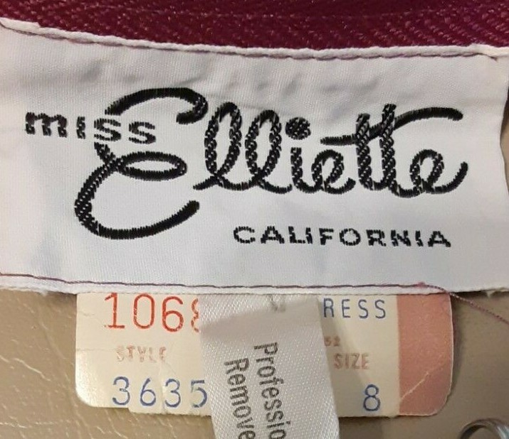 1970’s Miss Elliette California Mauve Evening Dress and Over Blouse Miss Size 8