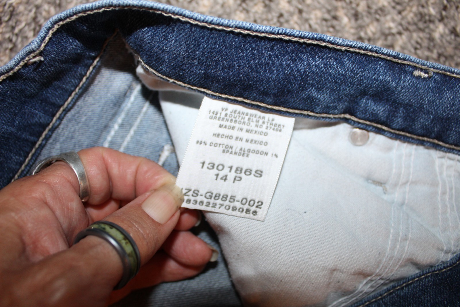 Riders Relaxed Fit Women’s Blue Denim Jeans Size 14P Petite 27″ Inseam Cotton