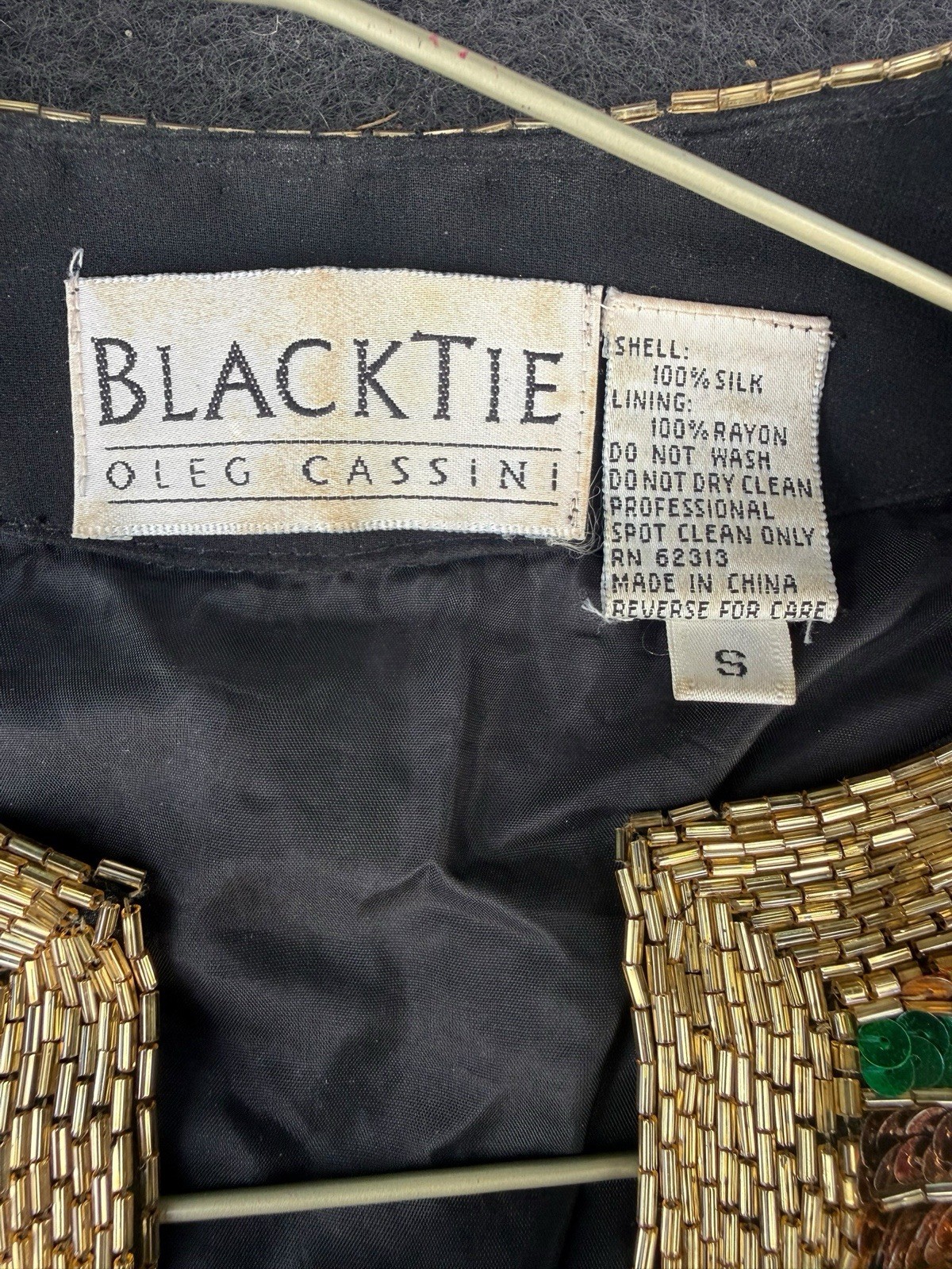 Rare Vintage Oleg Cassini Sequin Colorful Blazer Beaded Silk Small