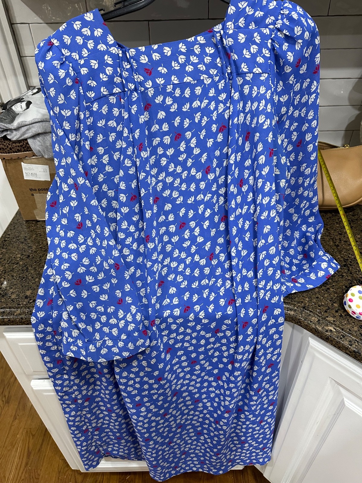 vtg lady darian dress blue with flowers unsized