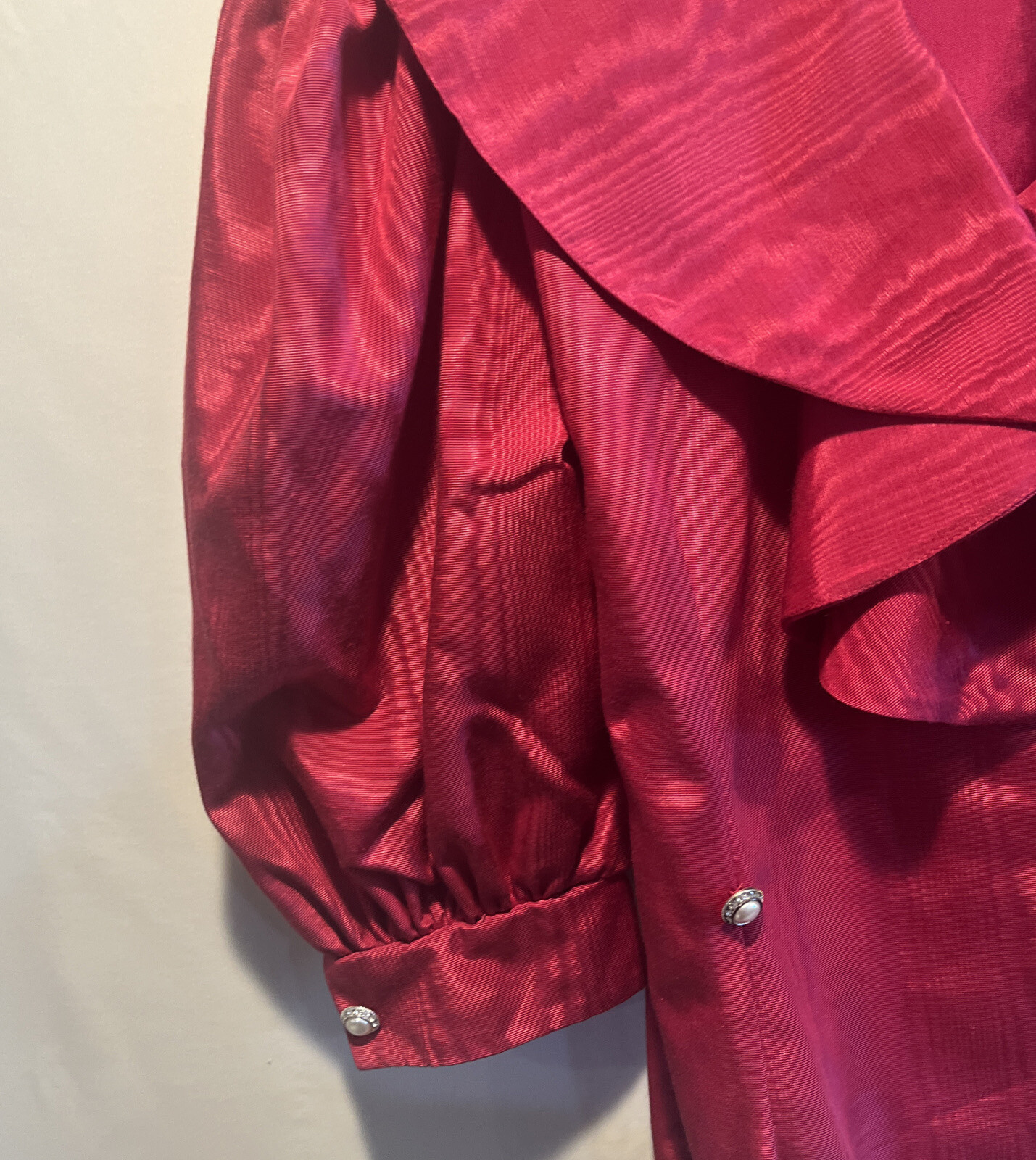 Vintage Watters and Watters Pink Formal Skirt Top Set Peplum Short Sleeve Sz 10
