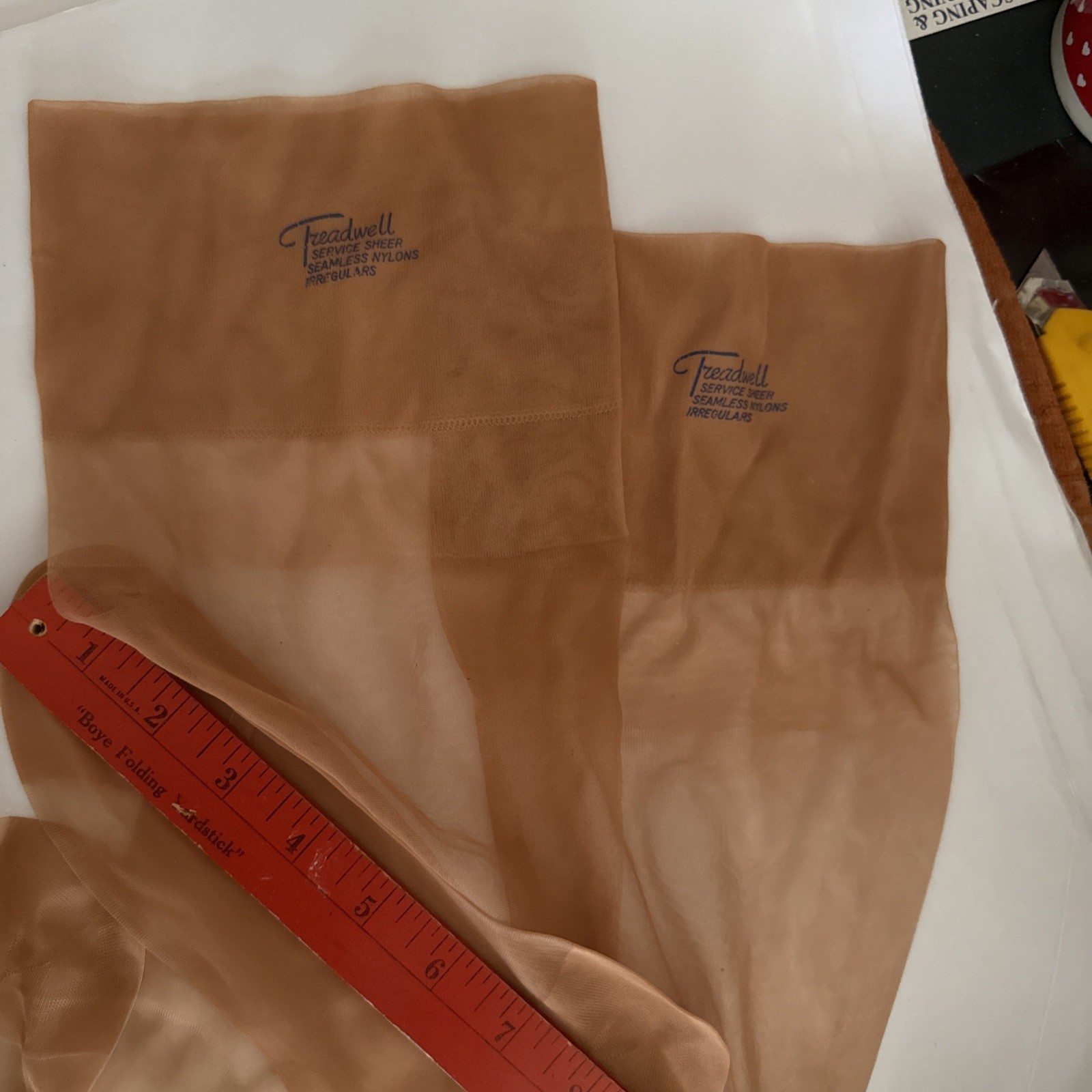 Treadwell(Hanes) Service Sheer Seamless Nylons Irregulars 2 Pair No Size New 35”