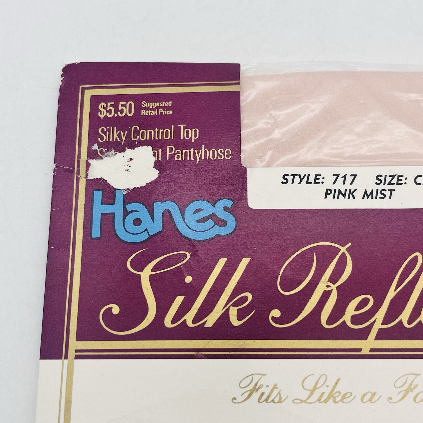1989 Hanes Silk Reflections Pink Mist Control Top Pantyhose Size CD Style 717