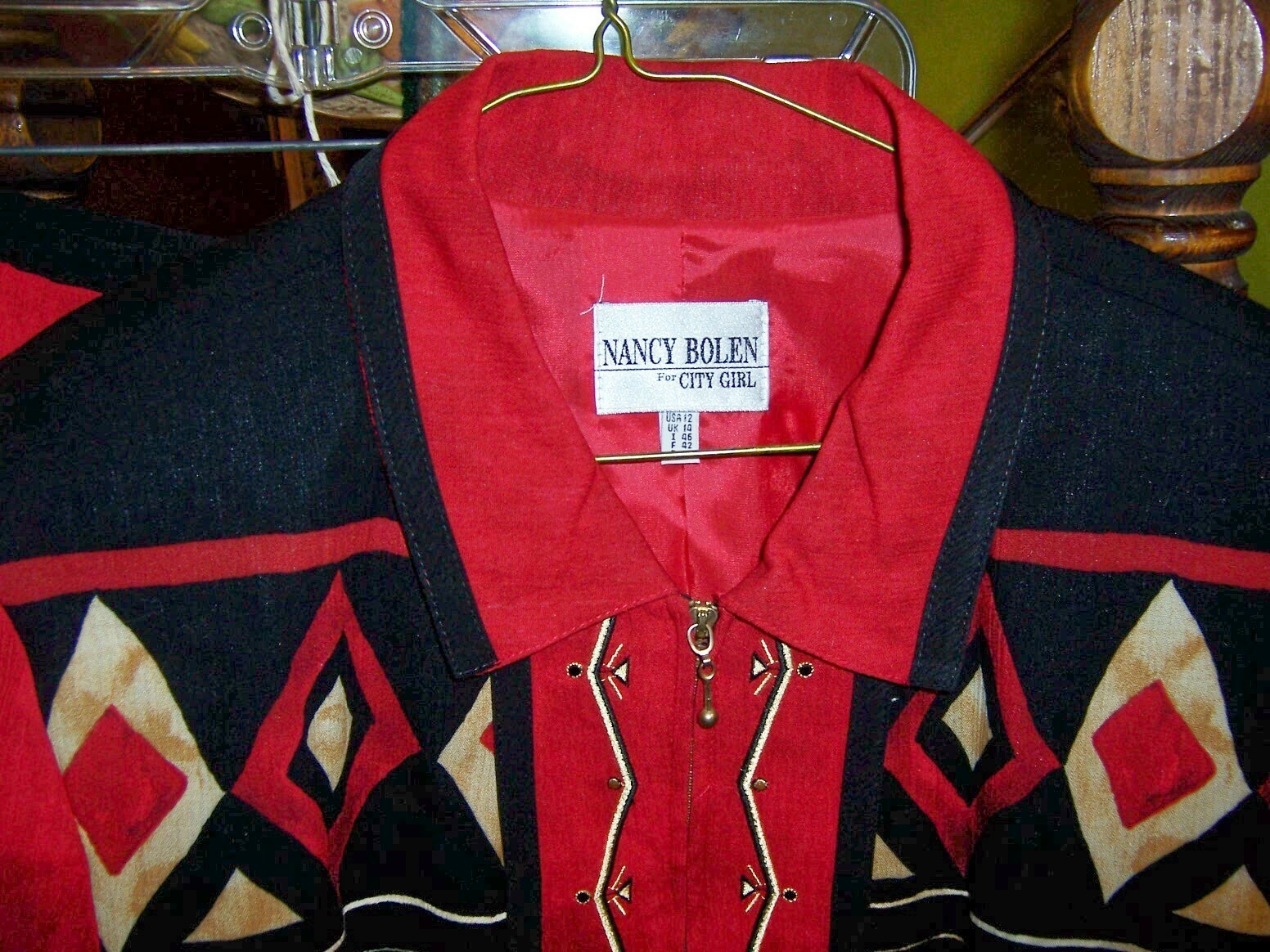 NANCY BOLEN for CITY GIRL Red Polyester (Made in USA) l/s Skirt Set – SIZE 8/12