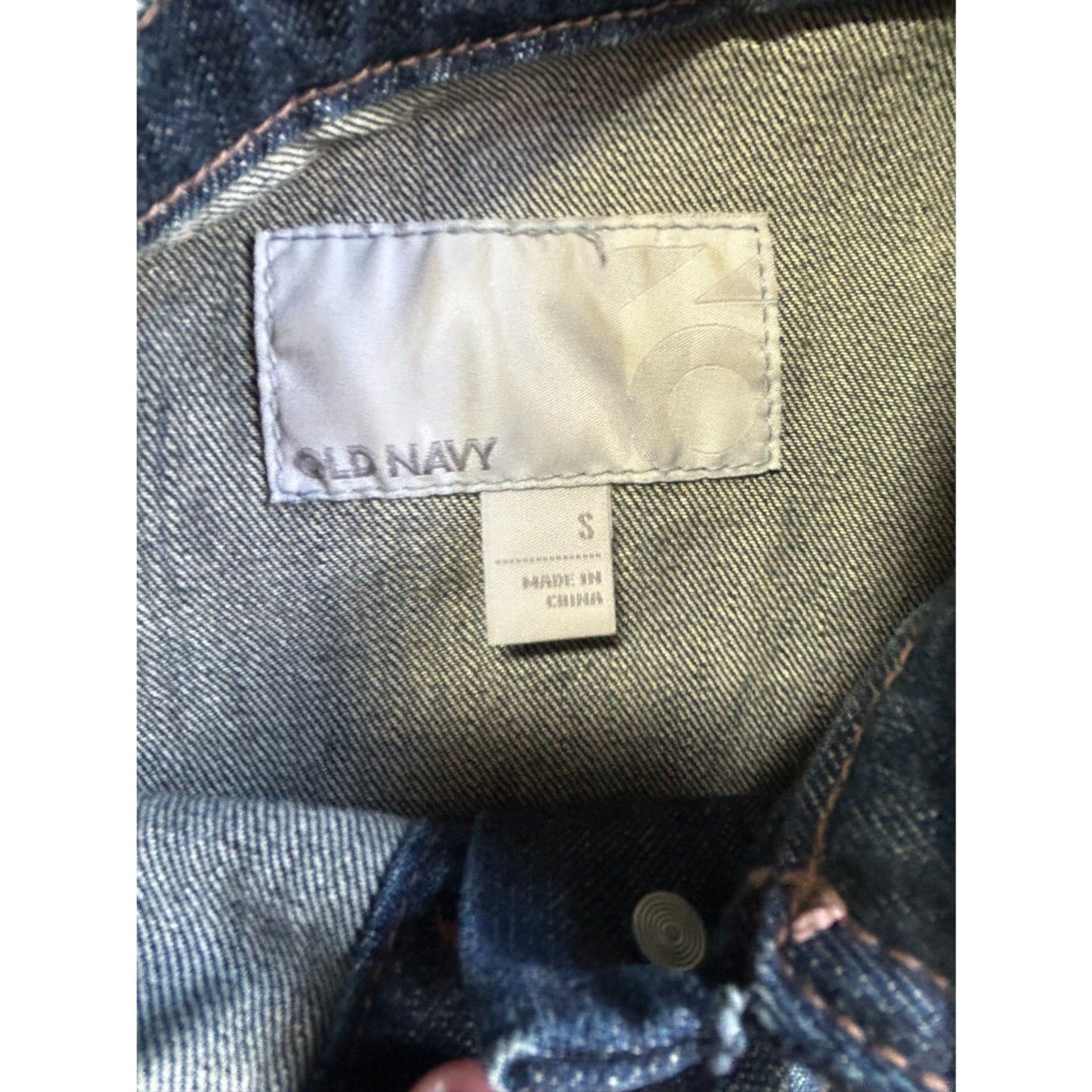 Old Navy Denim Jacket Womens Small Dark Wash Trucker Jean Jacket Button Front