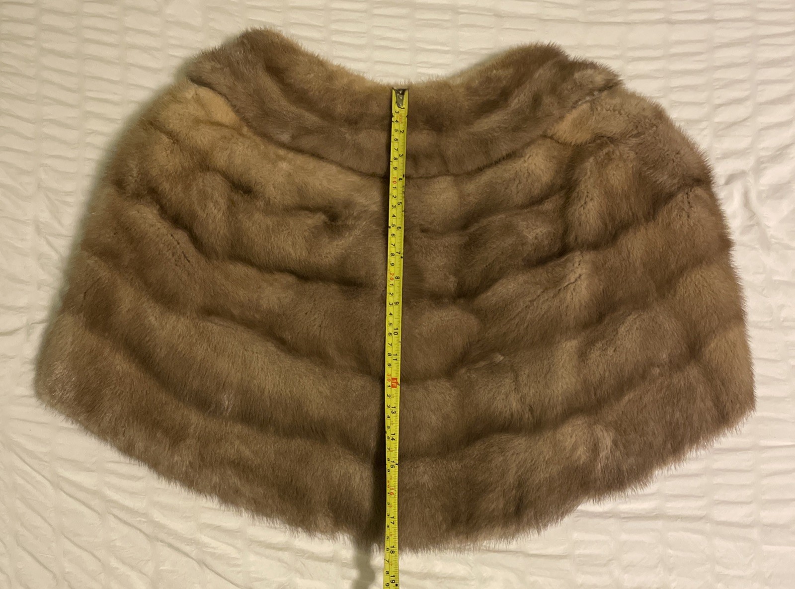Vintage Light Golden Brown Mink Fur Stole Shawl Fine’s Savannah NEEDS RESEWN