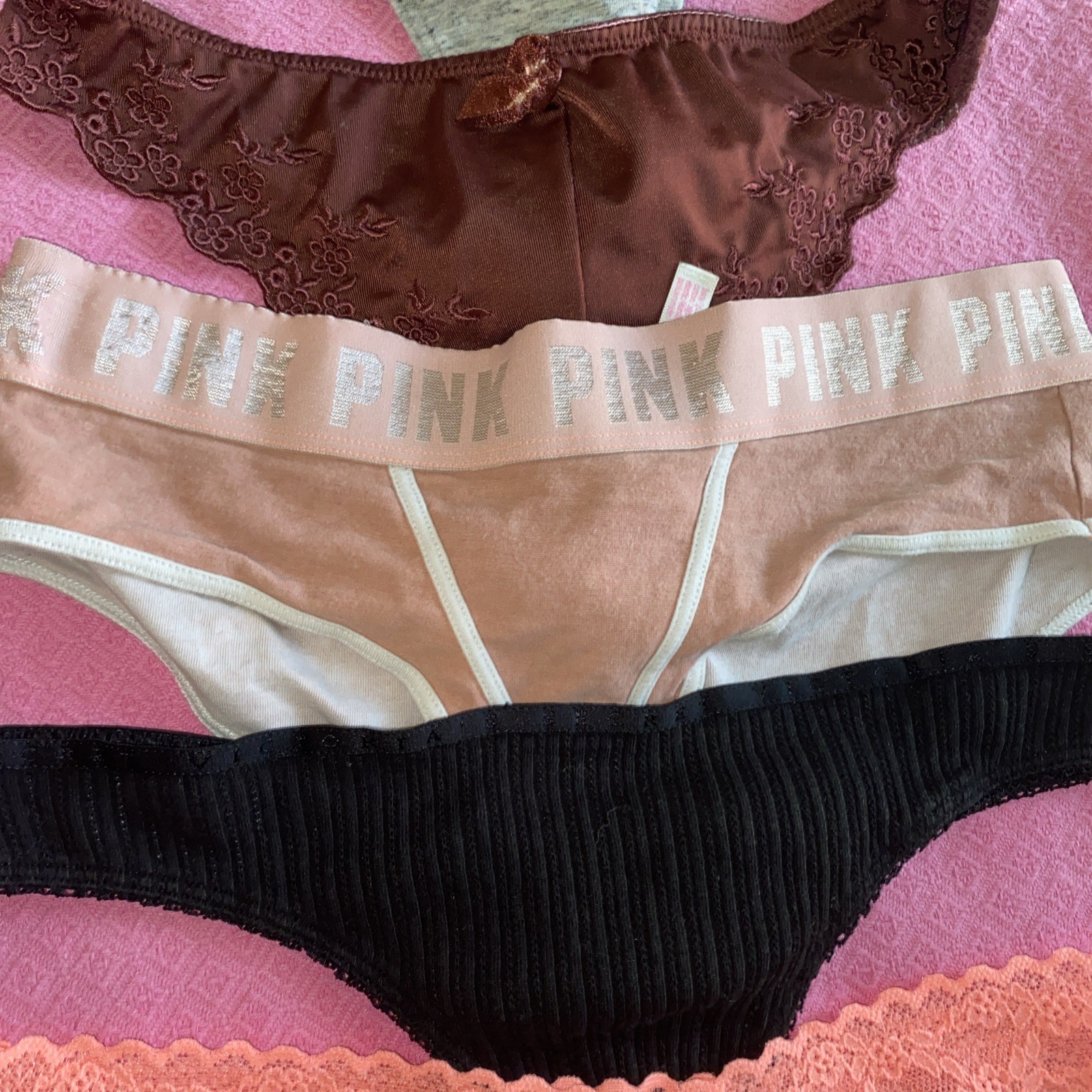 Vintage lote 11 PINk/ Victoria’S Secrets Thong/string PANTIES#5677