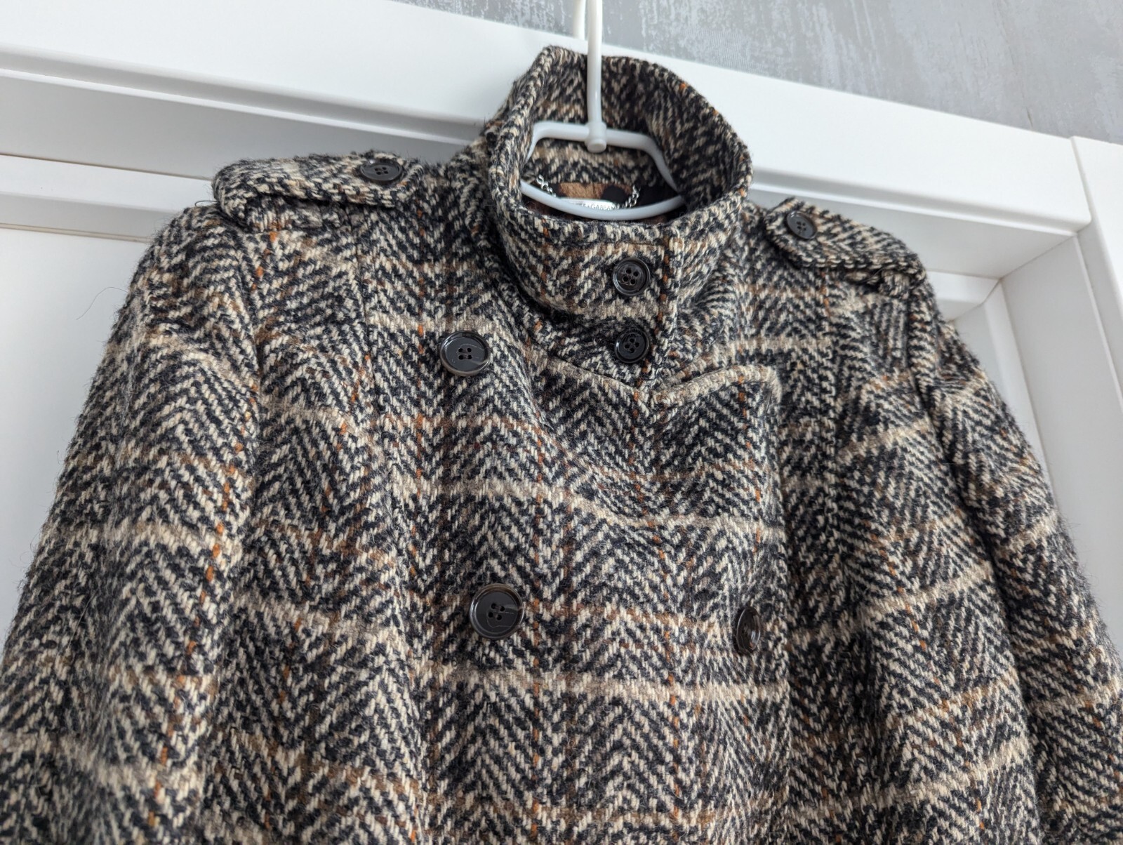 Dolce & Gabbana Wool Mohair Alpaca Short Coat Collar Double-Breasted Jacket 40 S
