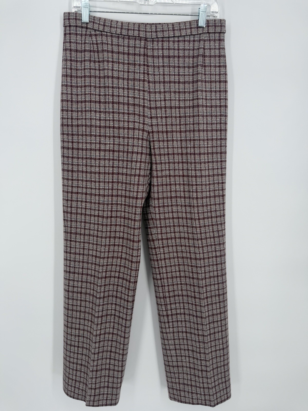 Vintage Bleyle For Hooper Pull On Virgin Wool Purple Plaid Pants 14 Retro