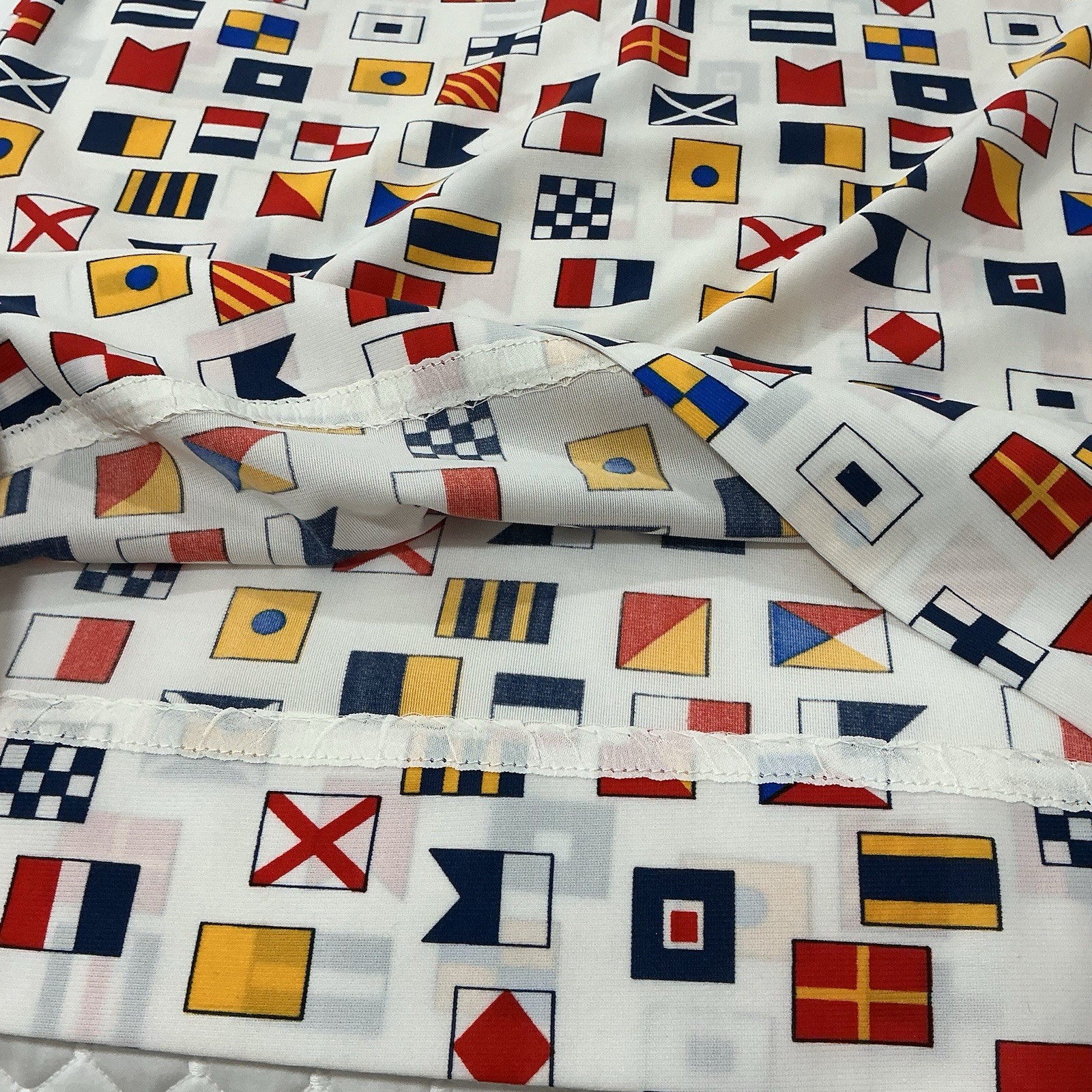 VTG 60s/70s Serbin Traveler Nautical Flag Mod Shirt Dress L XL Prop Yacht Rare