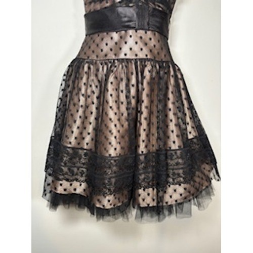 GUNNE SAX Jessica McClintock Dress 1 Black Champagne 90’s Prom Whimsigoth Glam