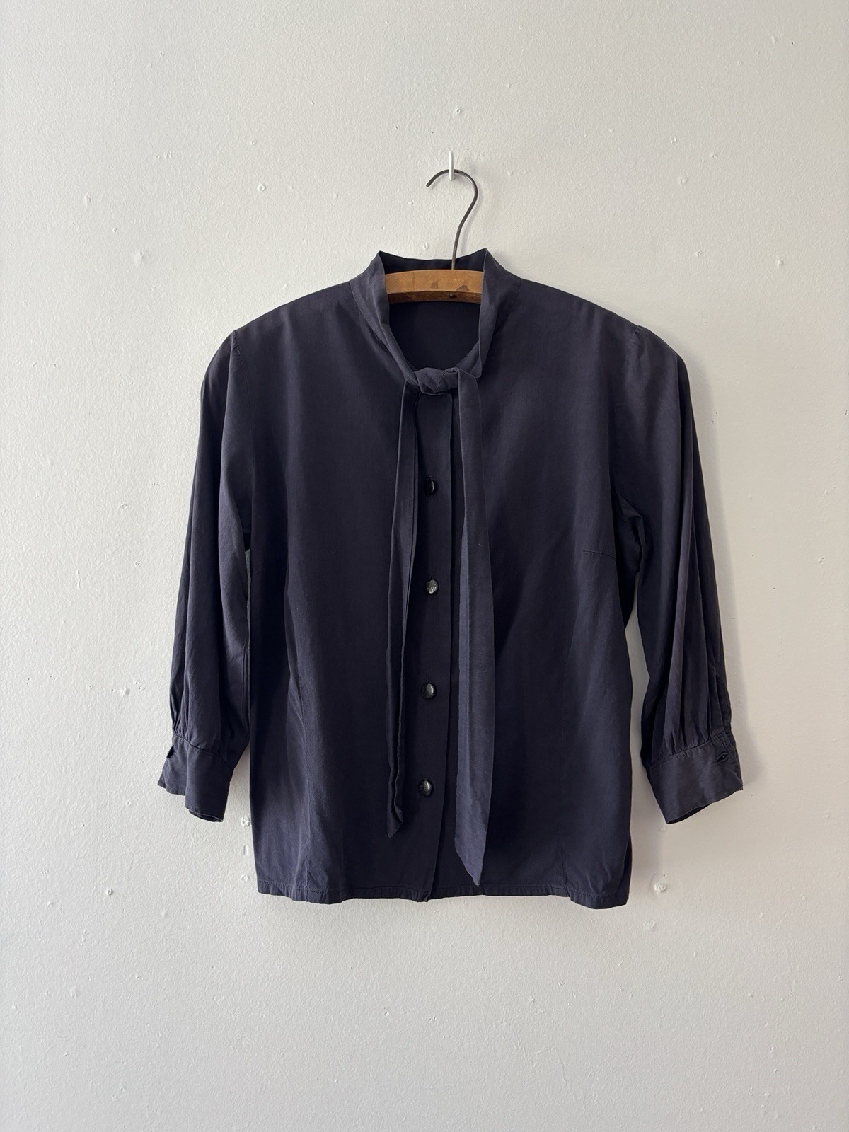 Vintage 1950s Softest Cotton Gabardine Button Down Secretary Blouse