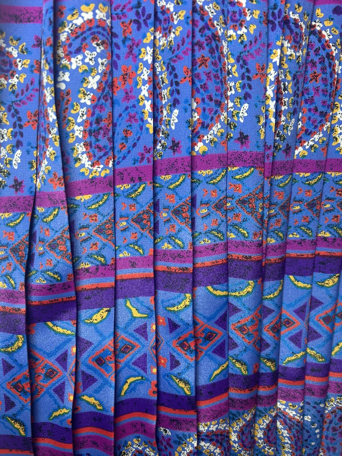 Vintage Lorac Original by Lady Carol 70s Belted Colorful floral paisley dress L