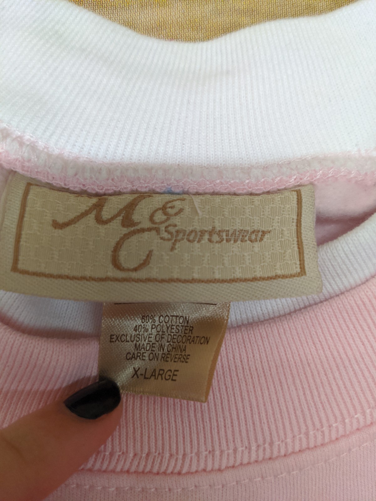 Vintage MC Sportswear Pink Christmas Holiday Crewneck Sweatshirt Women’s Sz XL