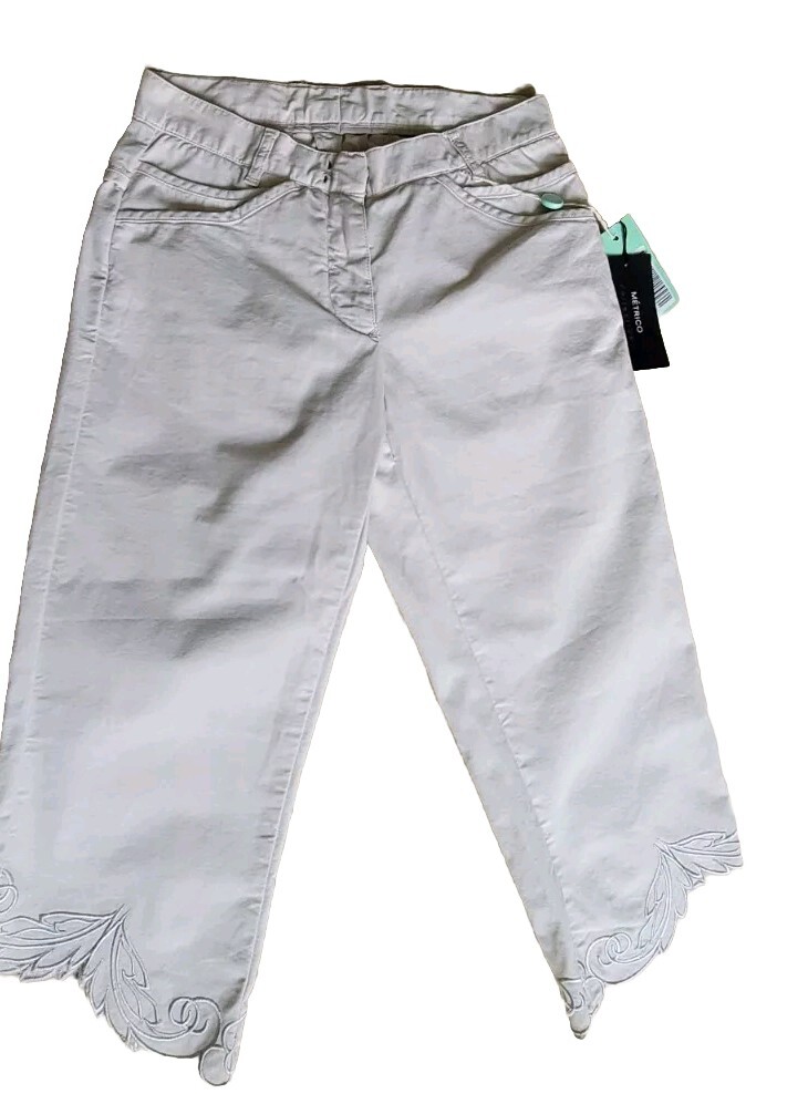 Designer Metrico Collection Italian made cotton Pedal Pushers New w Tags Sm EU40