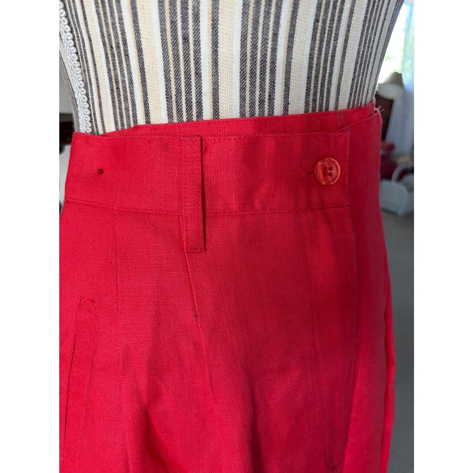 Vintage Linen Y2K 2010’s Linen Coral Bermuda Grandma Golden Girls 90’s Shorts