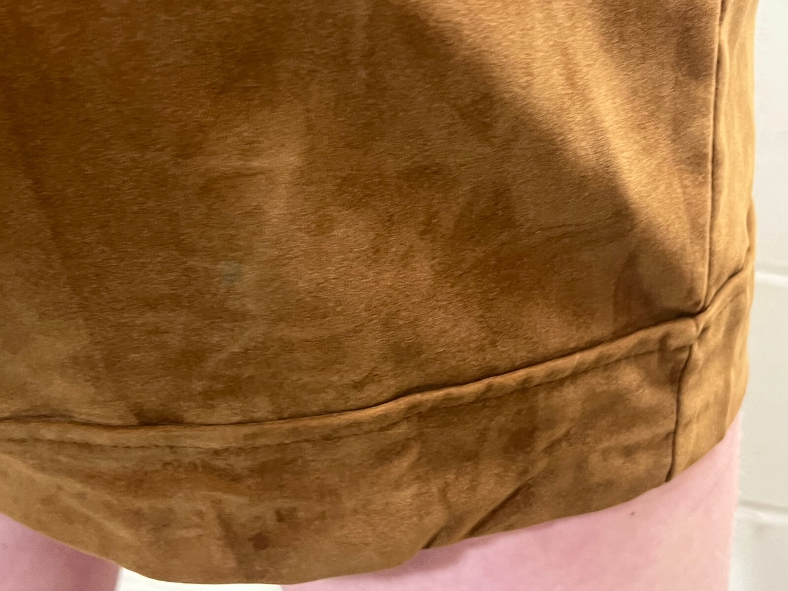 Sz M Vtg 70s Shorts Hot Pants Faux Suede LOW Waist MOD GoGo Hip Hugger Brown