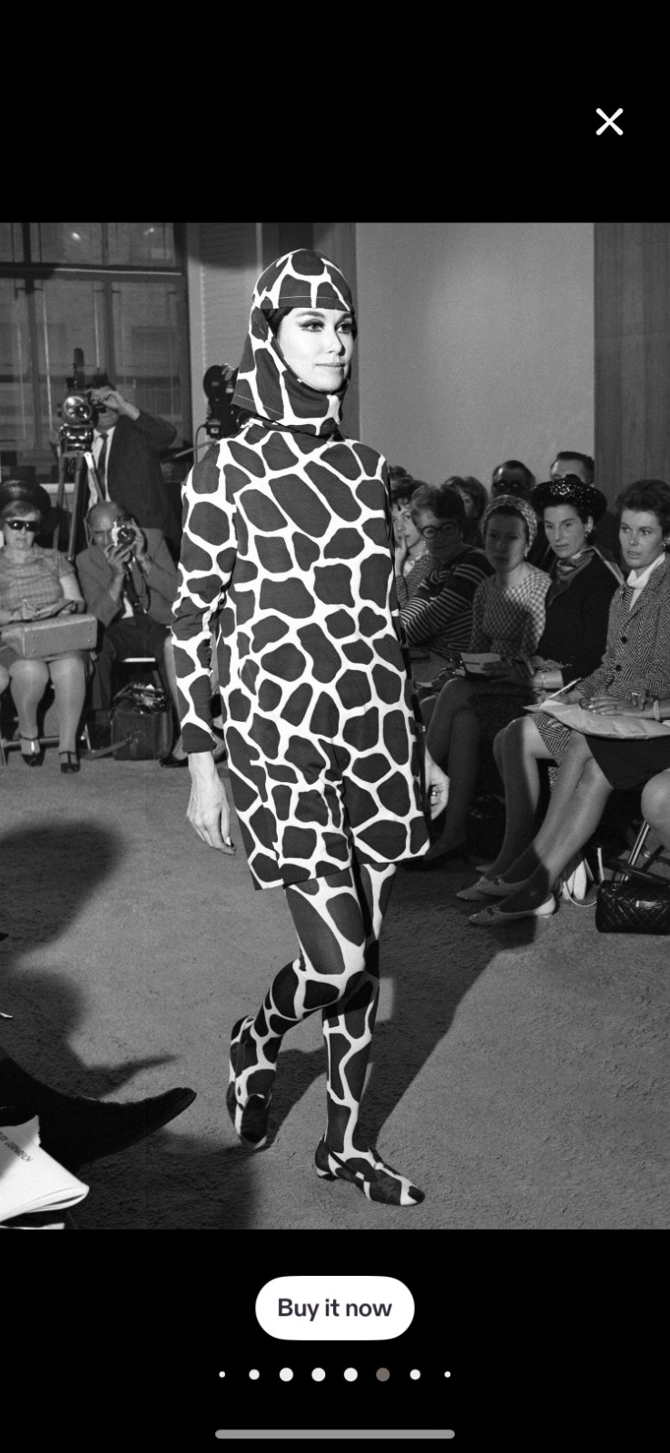 * ICONIC * TOTAL LOOK * RUDI GERNREICH * 1966 *CHEETAH* PRINT MINI DRESS *
