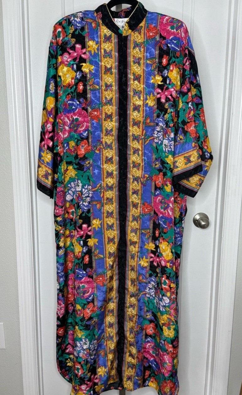 Rare Vintage 80s Ruth Norman SAKS FIFTH AVENUE CAFTAN MAXI DRESS MUMU USA MADE