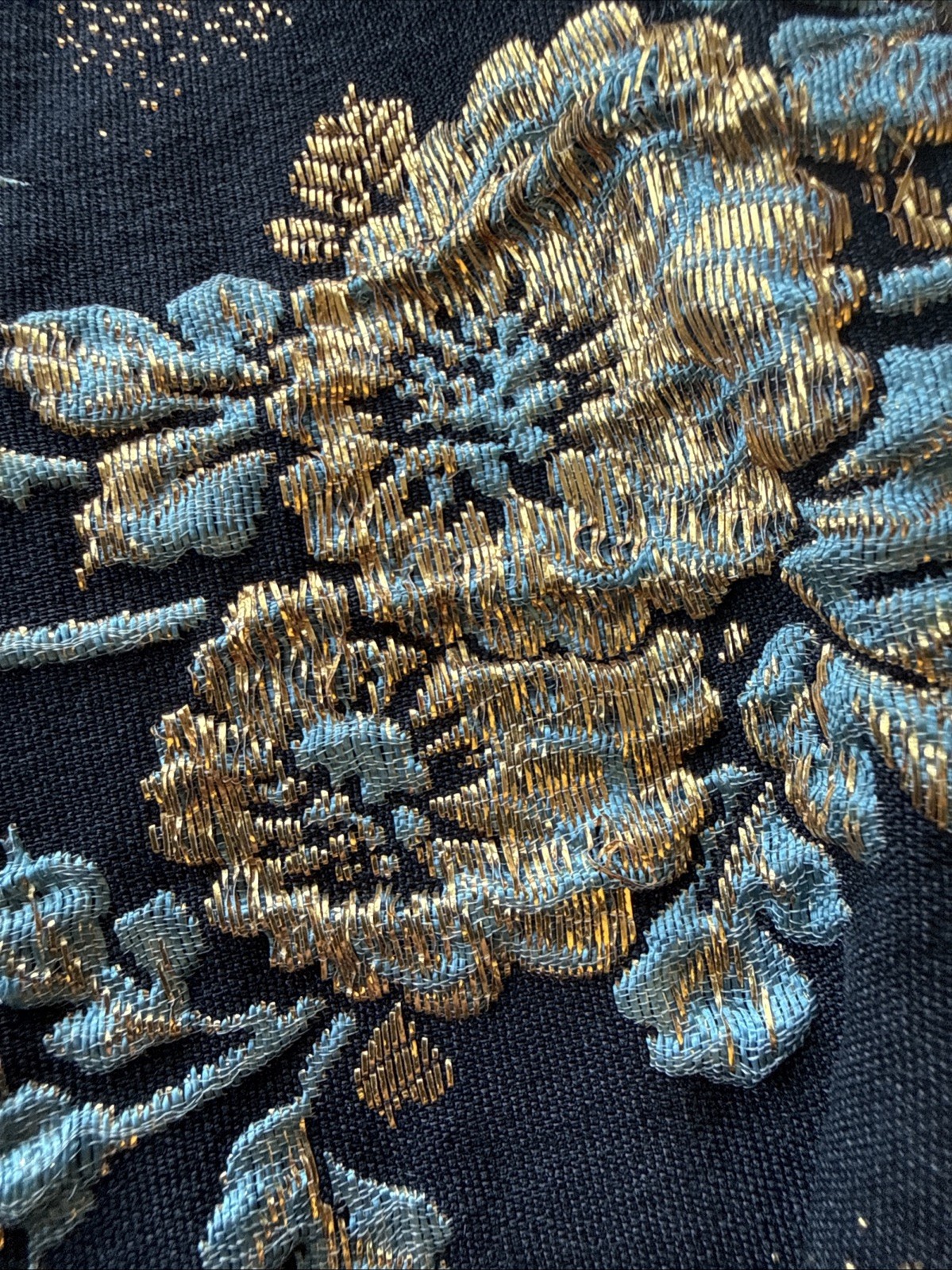 Vtg 1960s Linda of California Dress S Metallic Brocade Floral Cocktail Wiggle
