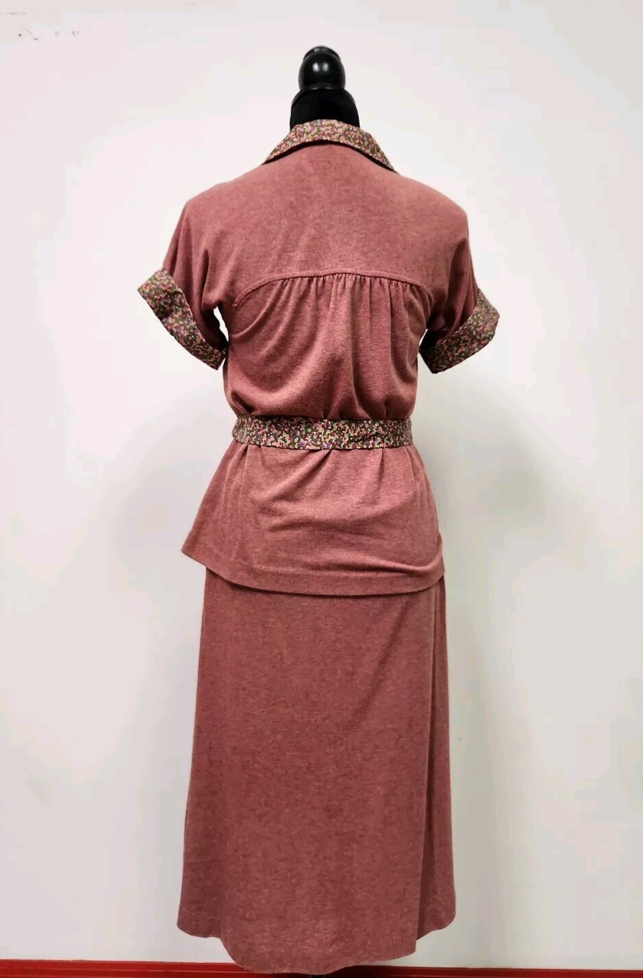 Vtg 70s Tejo Of California Women’s Skirt Set Large Terracotta No Size Tag