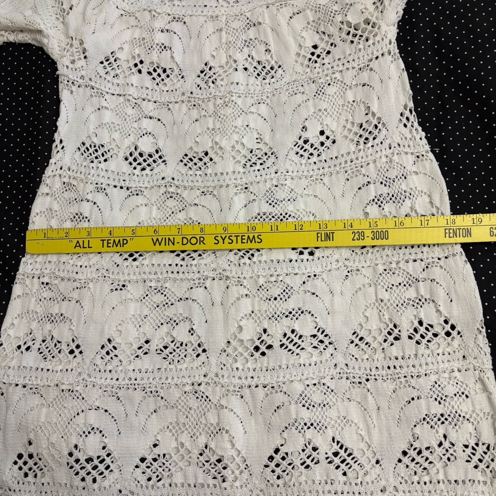 VTG Crocheted Lace Dress Boho Women’s White Lace Maxi Festival Cottagecore Sz S