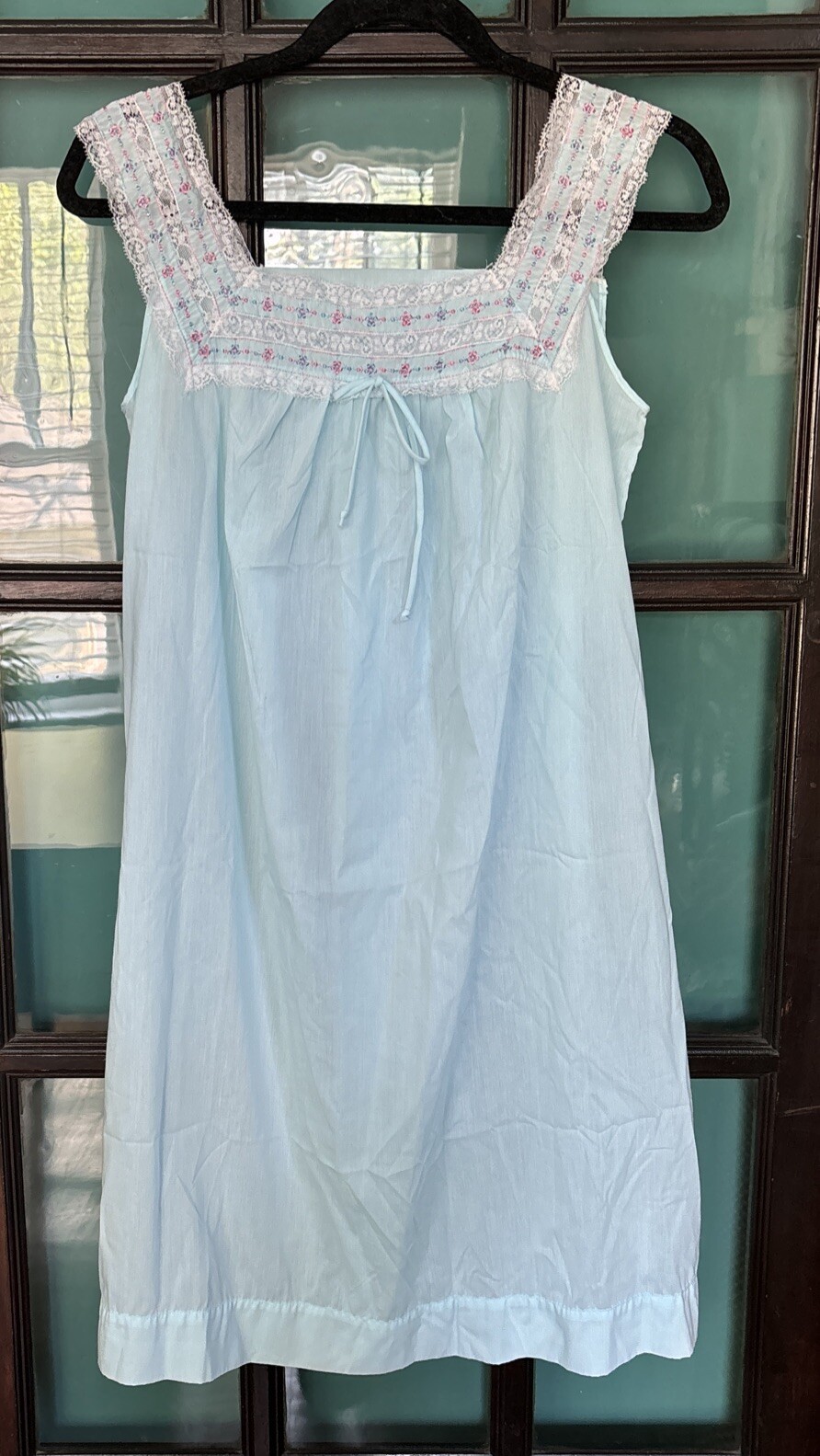 vintage komar nightgown Baby Blue S * (poly/nylon/cotton)