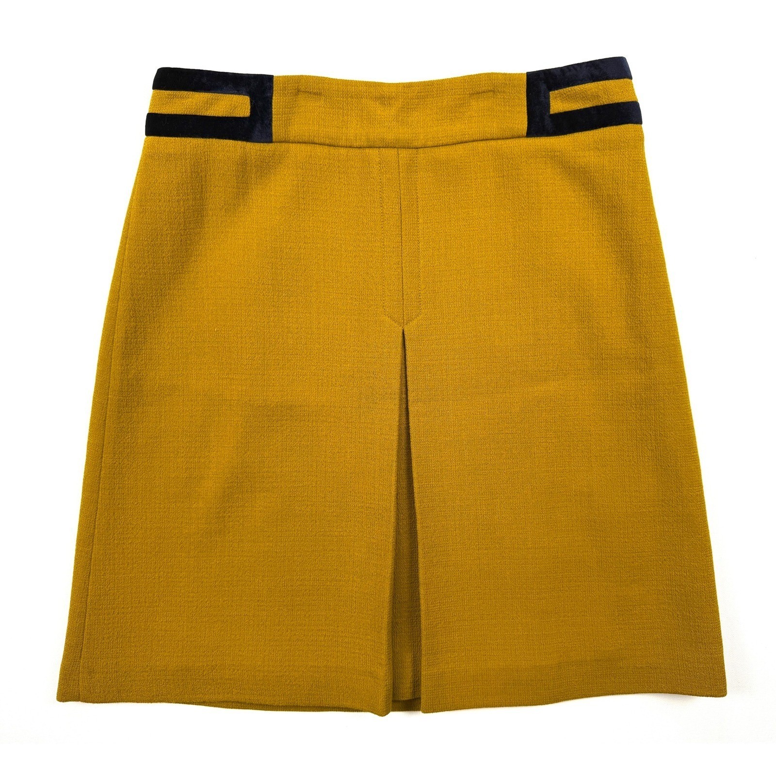 Jaeger Navy Velvet Blazer & Hobbs London Mustard Skirt | Vintage Chic #1721/2