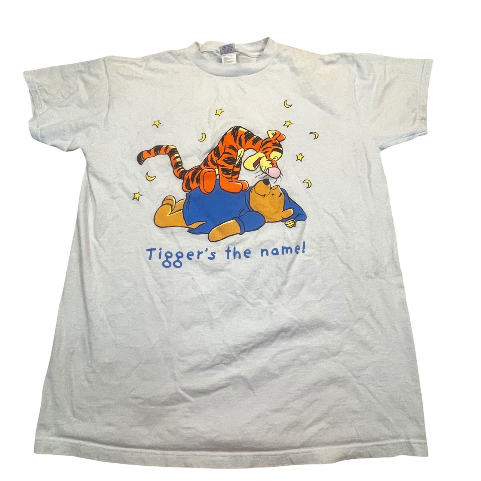 Vintage Disney Winnie the Pooh Tigger Graphic Nightshirt Light Blue One Size