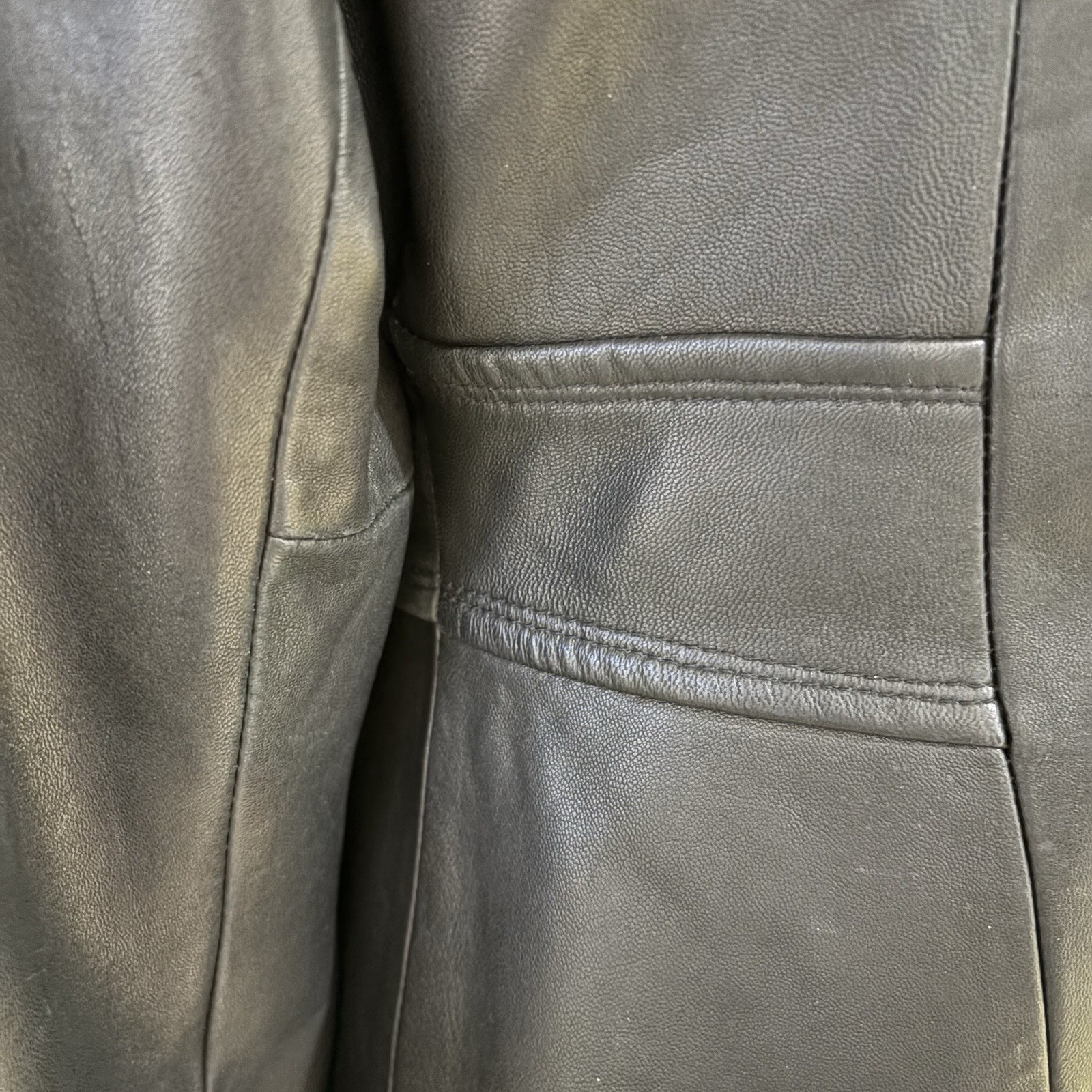 Vintage BP Black Lambskin Leather Jacket Zip Fitted Y2K Women S
