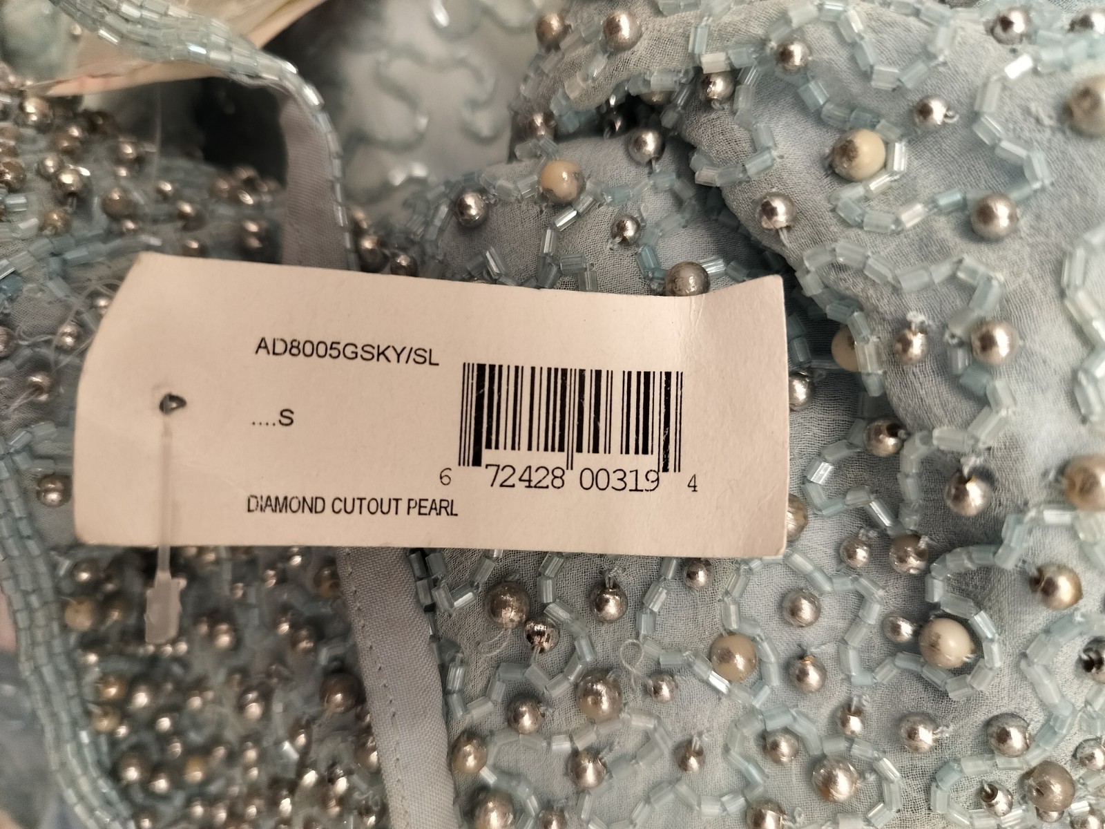 Dillards Vintage Blue Beaded Prom Dress