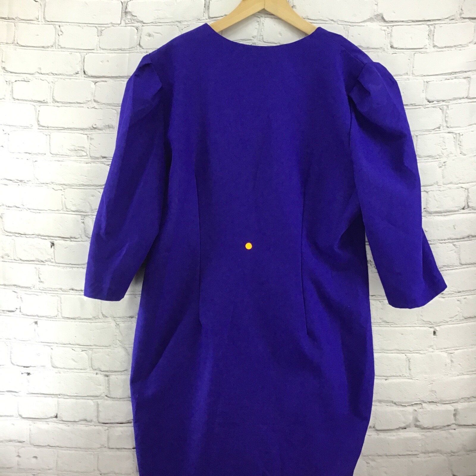 Whirlaway Frocks Vintage 80’s Dress Sz 16P Petite Royal Blue Metal Buttons Flaws