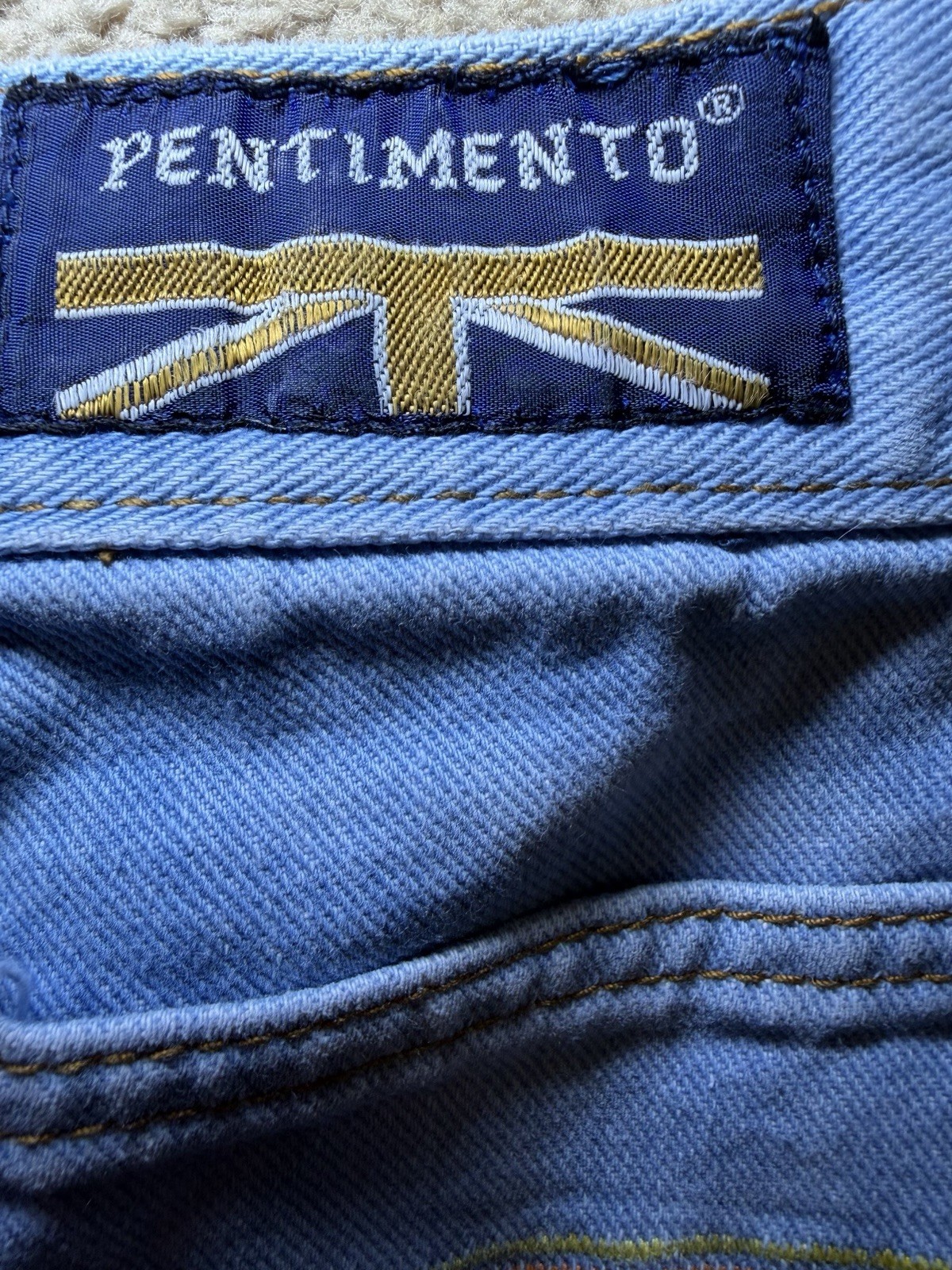 Vintage 70s Riding Hi Denim Jeans For Women Blue Size 0-2 Disco Flare