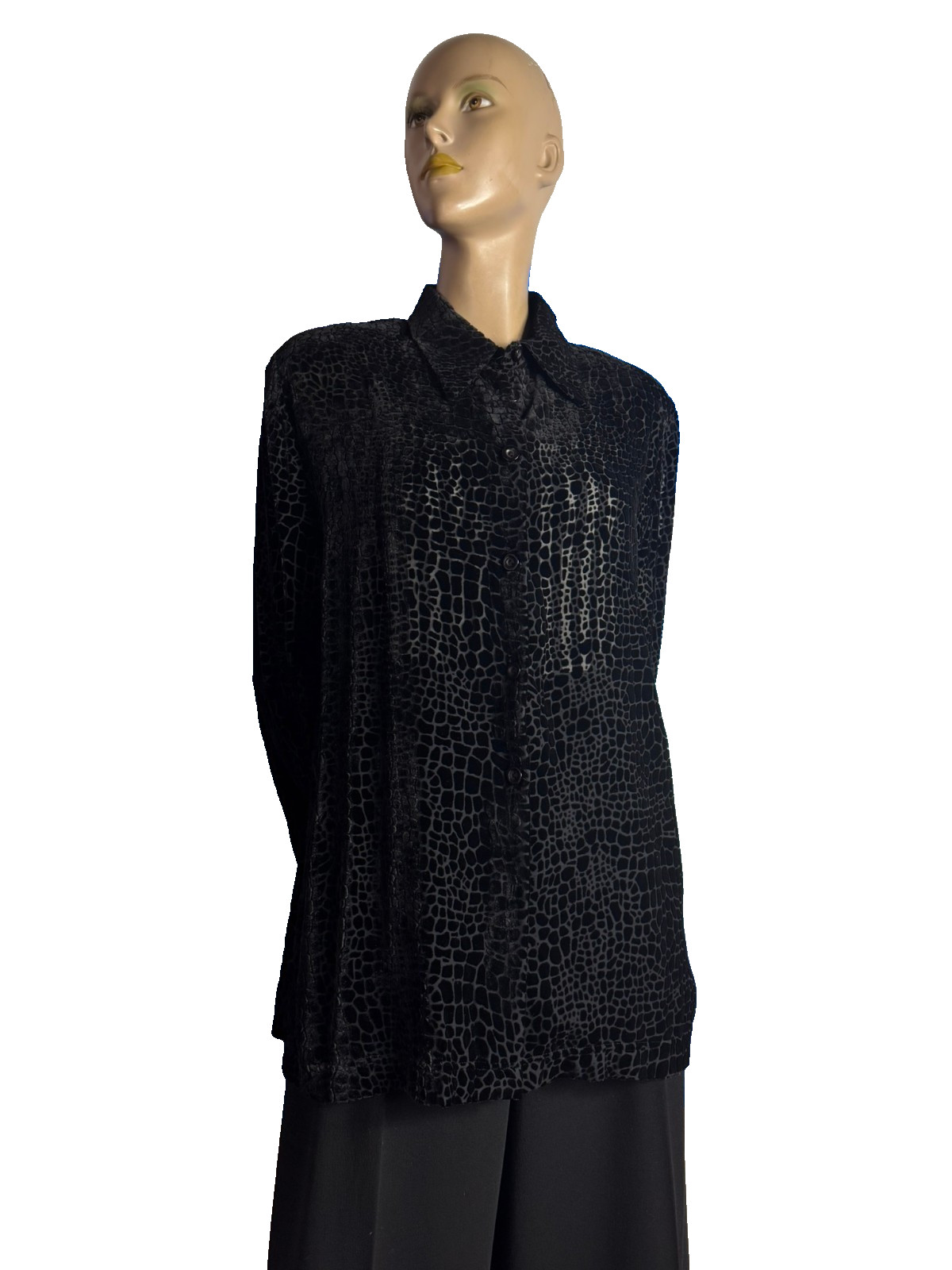 🖤 Elegant vintage velvet blouse with silk by neumann berlin – size 42