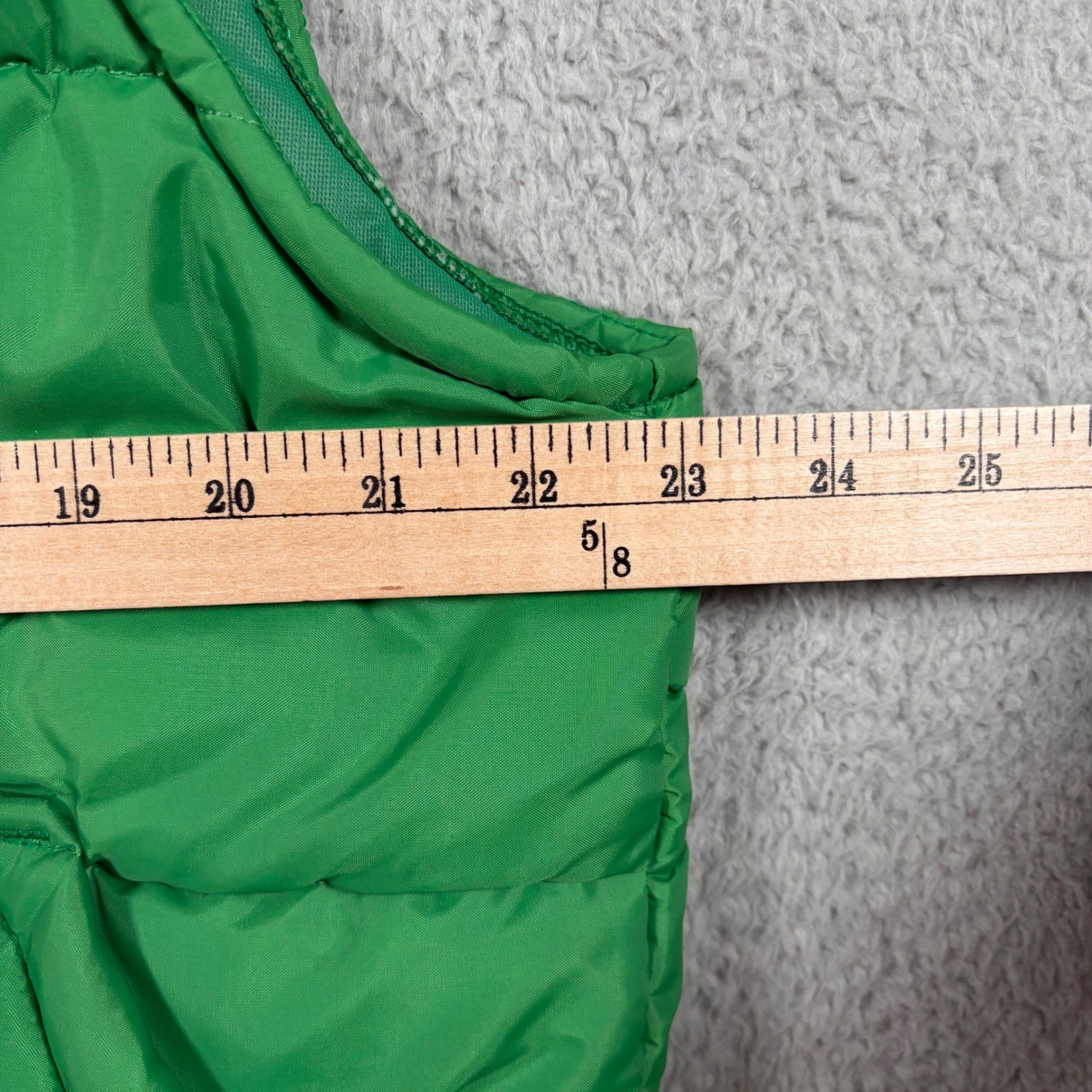 Vintage Swingster Women L Puffer Vest Green Snap Front Quilted Padded USA