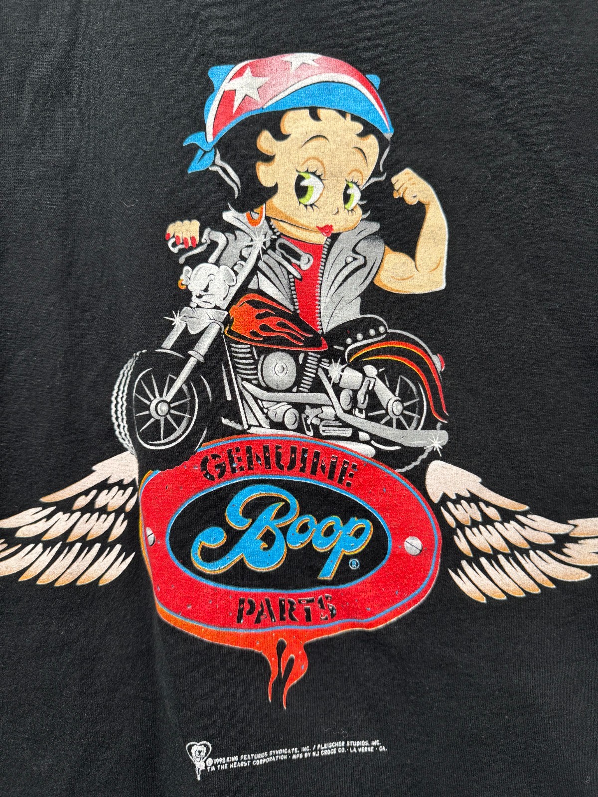 Vtg 90s Betty Boop Motorcycle Sleeveless Tank Top Shirt Sz M Chopper Graphic Tee