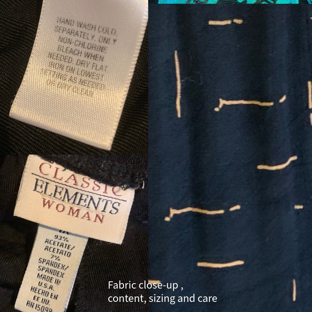 VINTAGE CLASSIC ELEMENTS BLACK & TAN SPECKLED WIDE LEG STRETCHY PANTS SIZE 1X