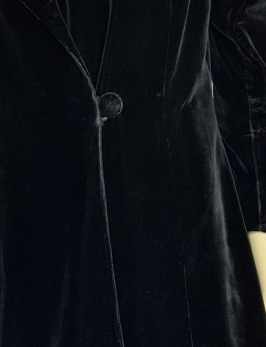 Edwardian Black Silk Velvet Coat Velours du Nord Sony Pictures Opera Jacket