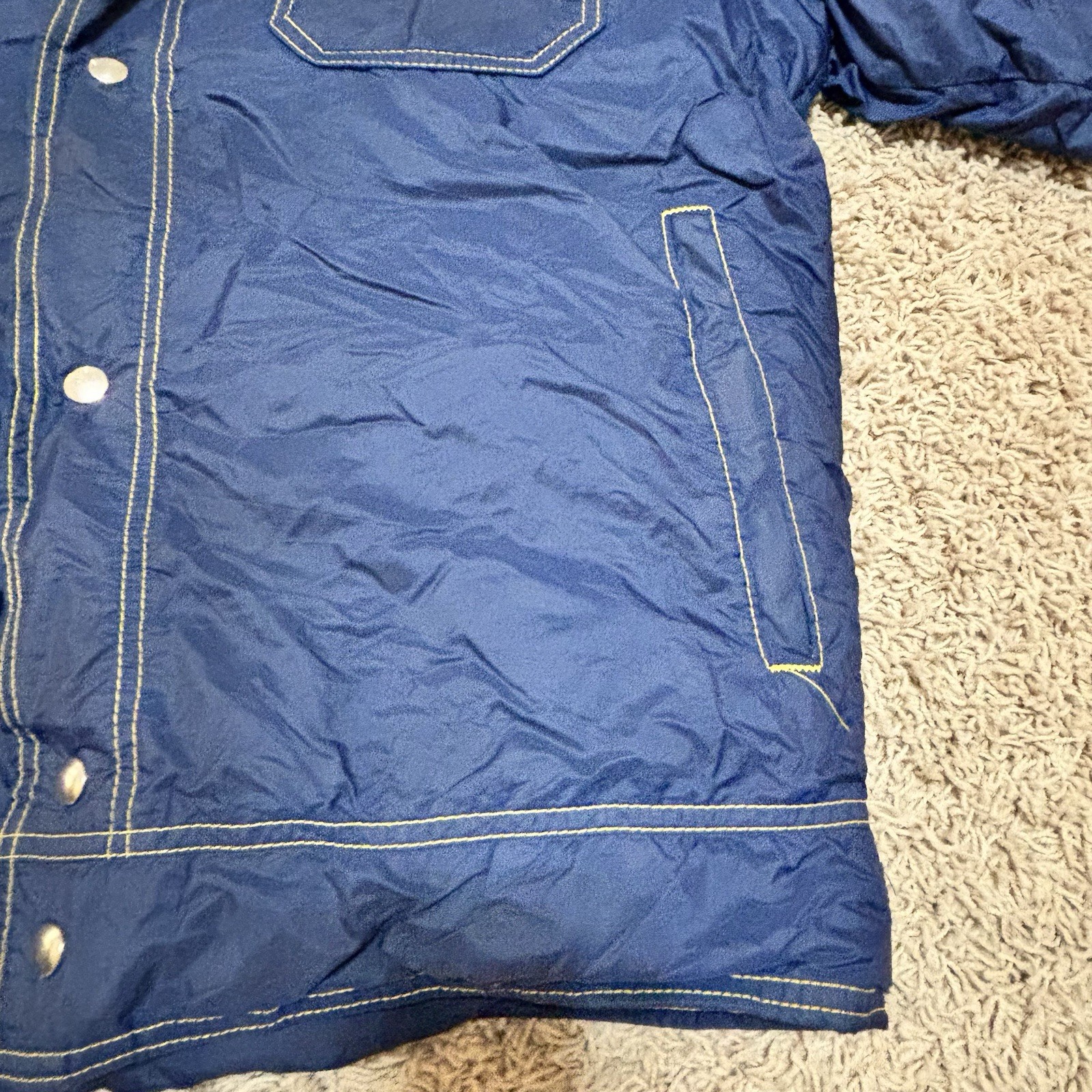Down Filled Country USA vintage Zip Puffer Jacket blue Women’s XL