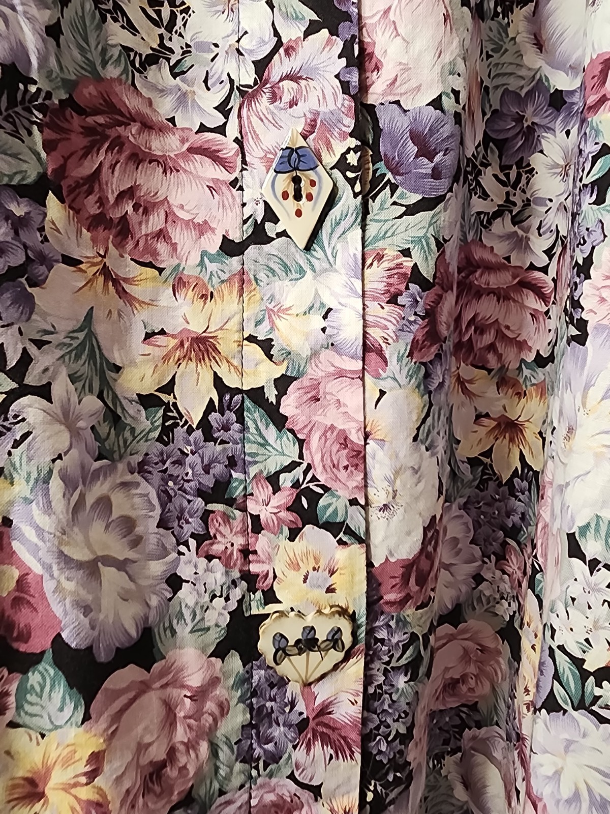 Vintage 90s Dogwood Lane Tank Dress with Tea Buttons Cottagecore Size Large