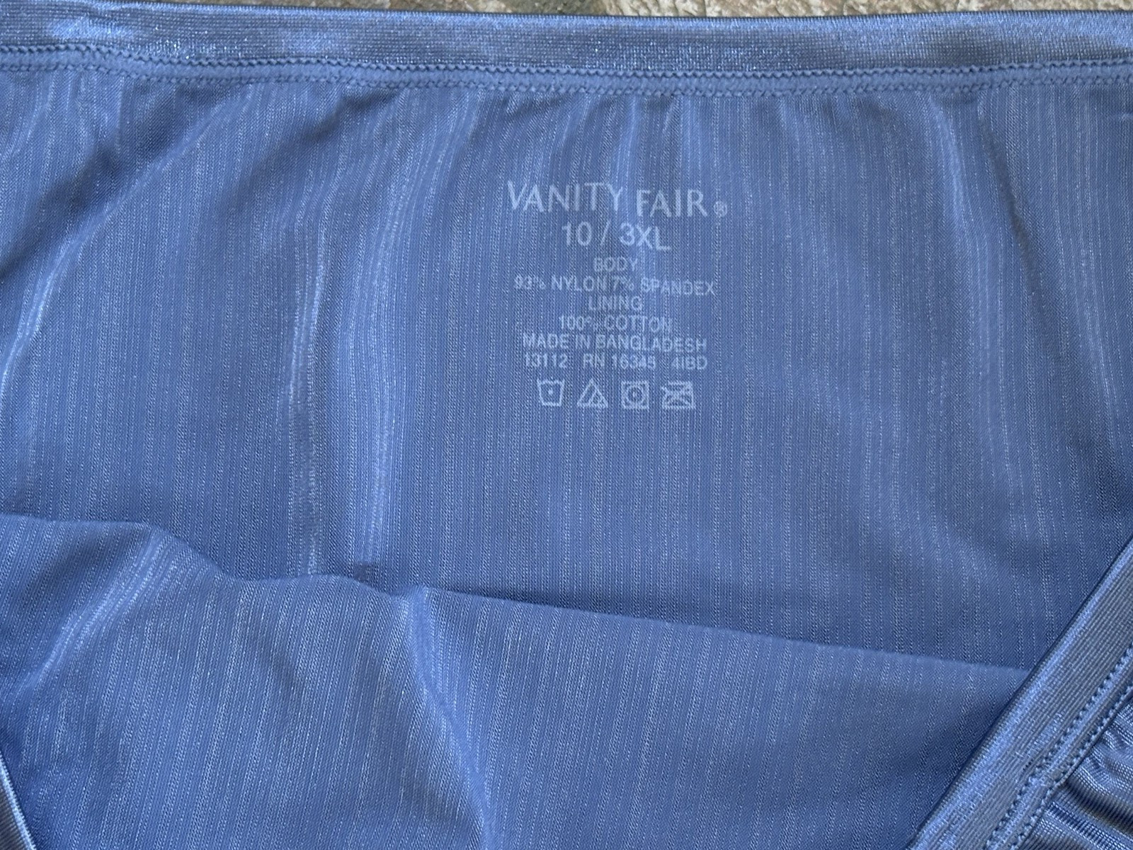Vanity Fair 10/3XL Yale Blue Silky RADIANT COLLECTION Hi Cut Panties #13112 NWT