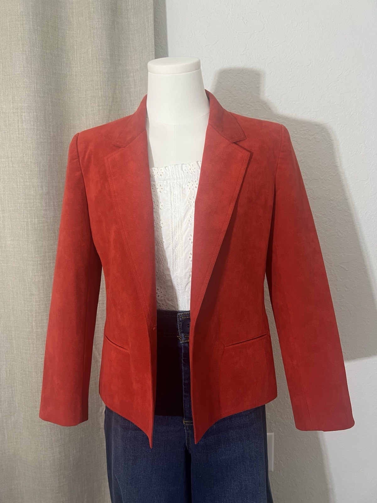 Women’s Vintage Ultrasuede Candy Red Jacket/Blazer Size 6-8 Union Tag