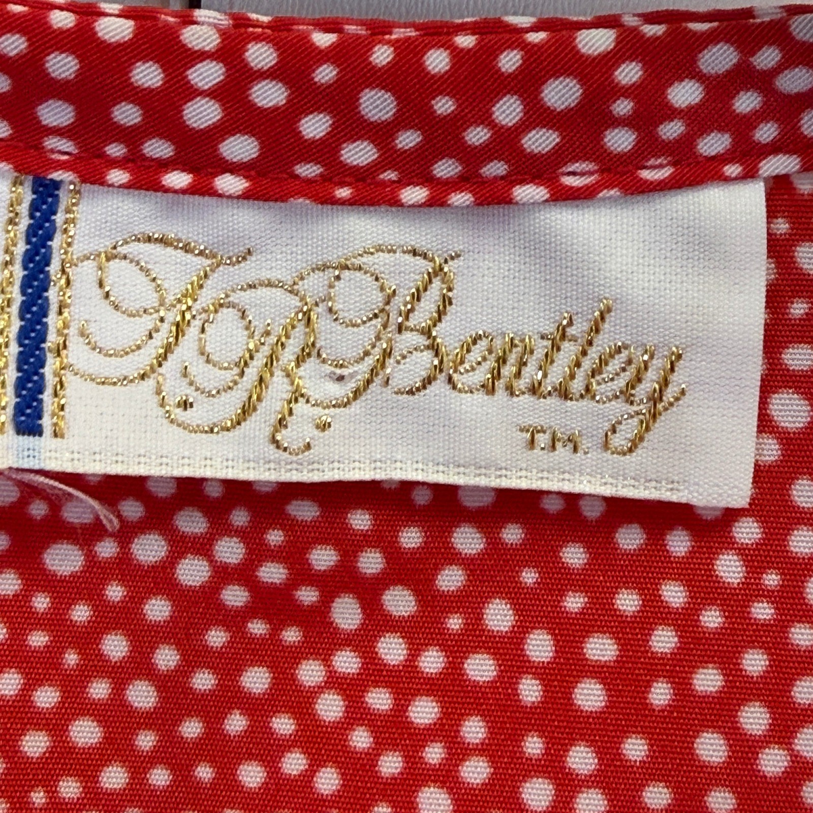 Vintage TR Bentley Polka Dot Secretary Blouse Women Size M Office Classic Chic