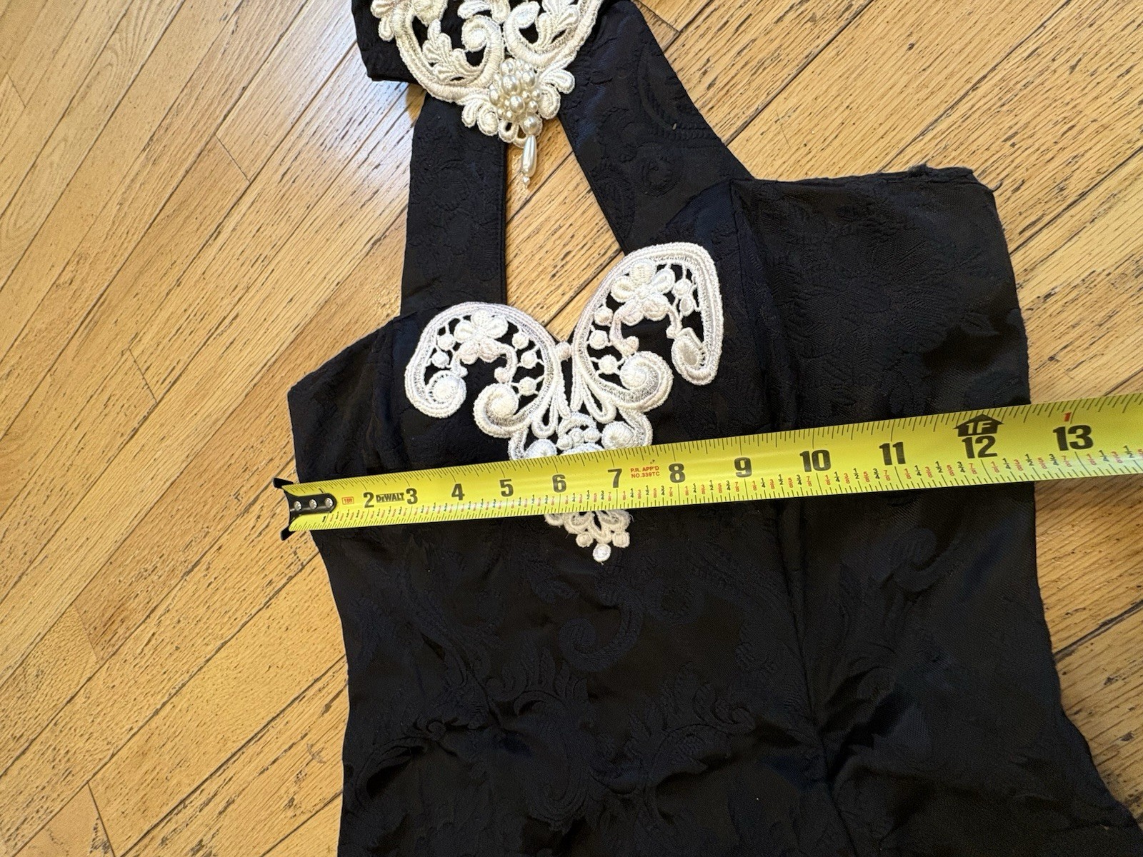 Authentic Vintage Jessica McClintock for Gunne Sax Black Jacquard Dress