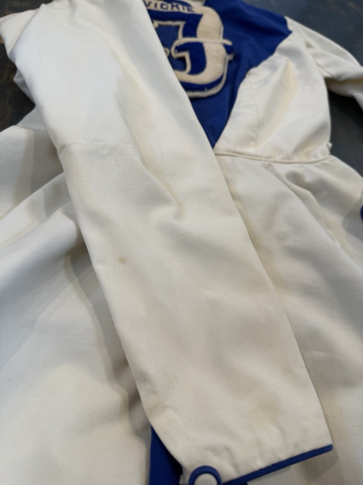 Vintage 1950-60s Cheerleading Uniform Outfit Heavy High Quality Blue & White