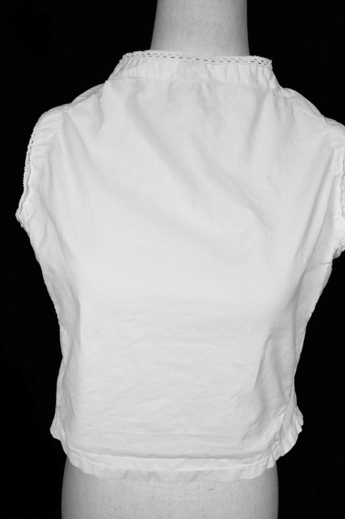 Antique French Edwardian-1920’s White Cotton Blouse Size Medium Exc Condition