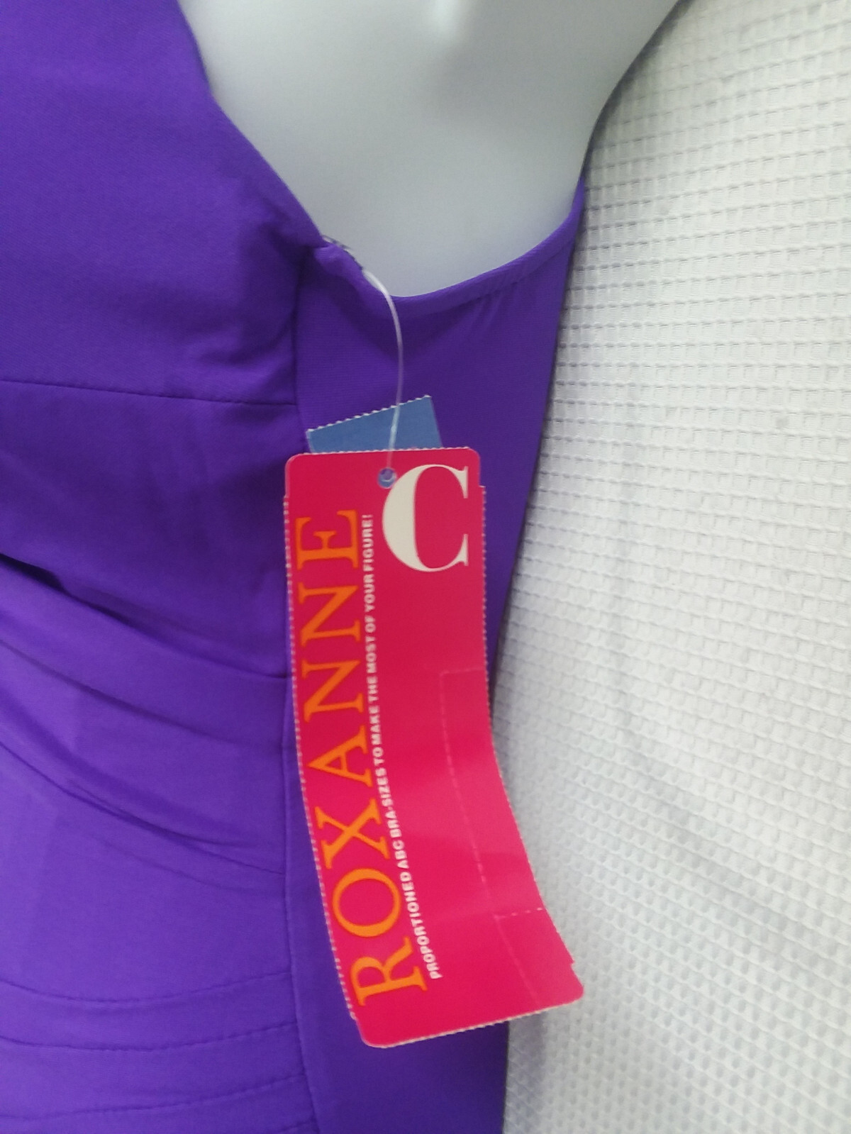 New Vtg Roxanne Purple 1 Piece Swimsuit Size 16 38C Cup Union Made ILGWU Pin Up