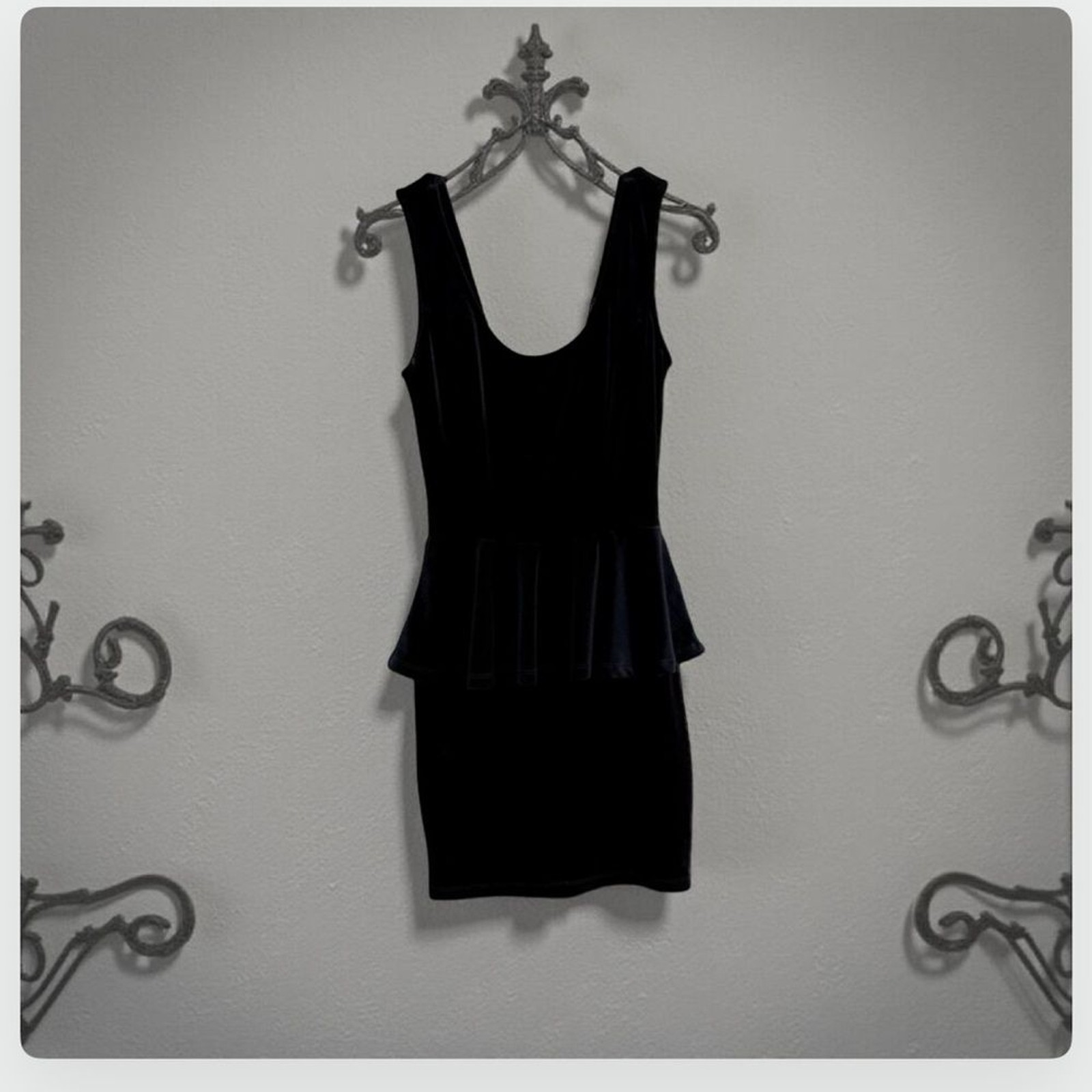 Gothic-Inspired Black Peplum Mini Dress by Foreign Exchange