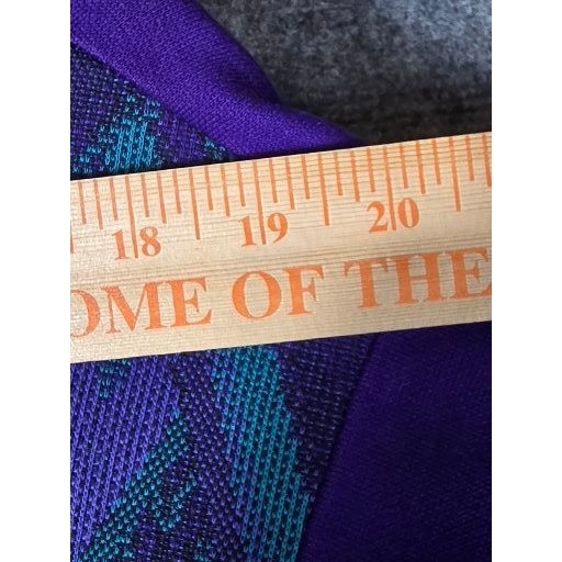 Graff Californiawear Vintage Purple Geometric Mock Neck Knit Top USA Geometric