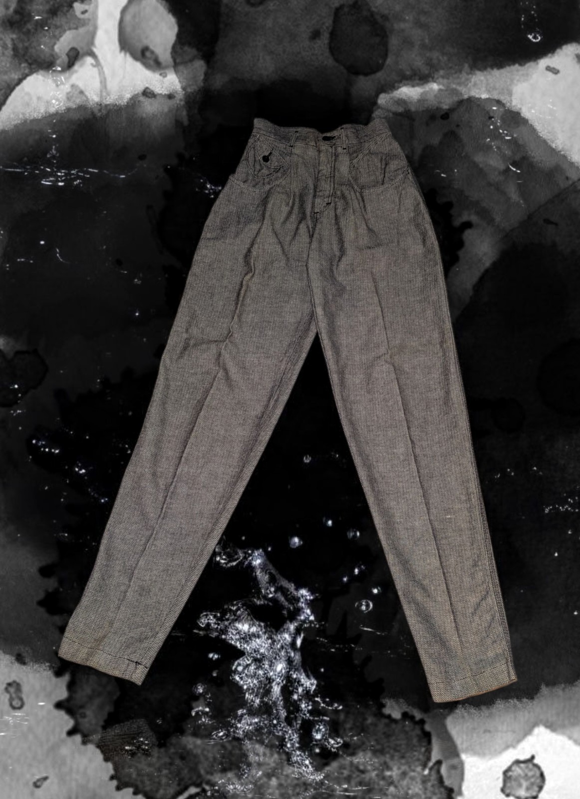 VTG 1960’s LEE Cotton BARK CLOTH Pants Black Gray Women’s Juniors Size 5 Medium